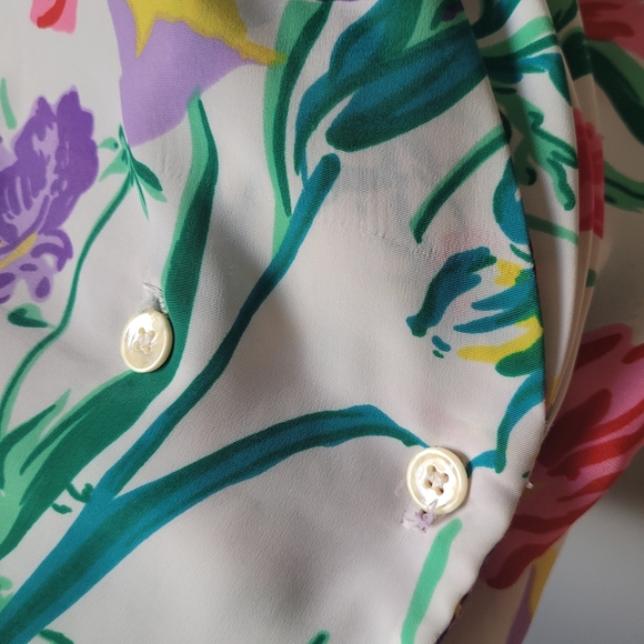 80s retro bright floral blouse - Picture 6 of 9
